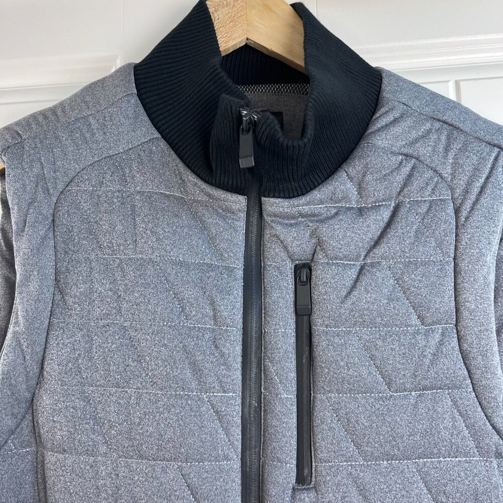 Calvin Klein Puffer Vest Men’s Medium Grey Full Zip Winter Outerwear Bomber - Picture 4 of 8